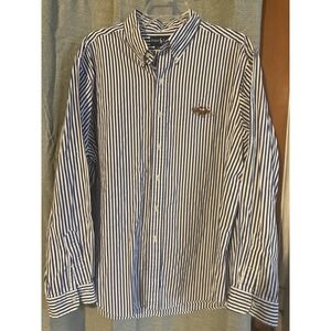 Ralph Lauren Shirt XXL Rare Triple Pony Blue Stripes light Academia Preppy